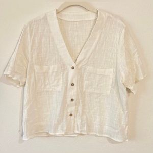 Lulu's Cream Button-Up Blouse